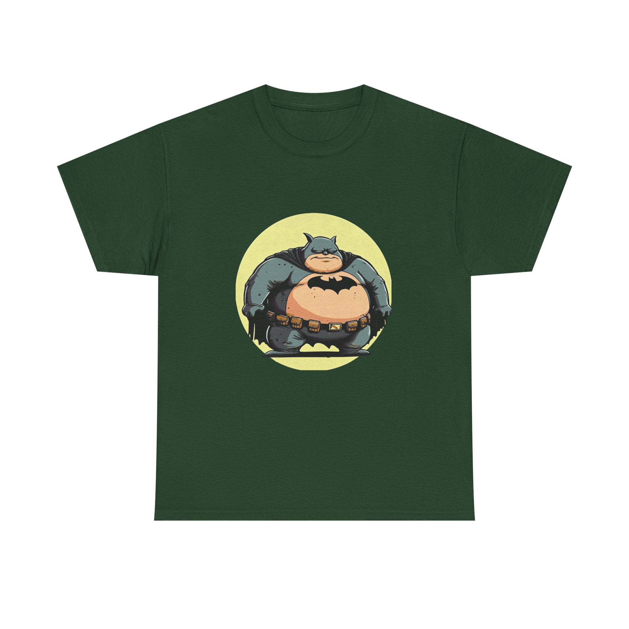 Funny Chubby Bat Hero T‑Shirt — Cute Fat Batman Parody Tee