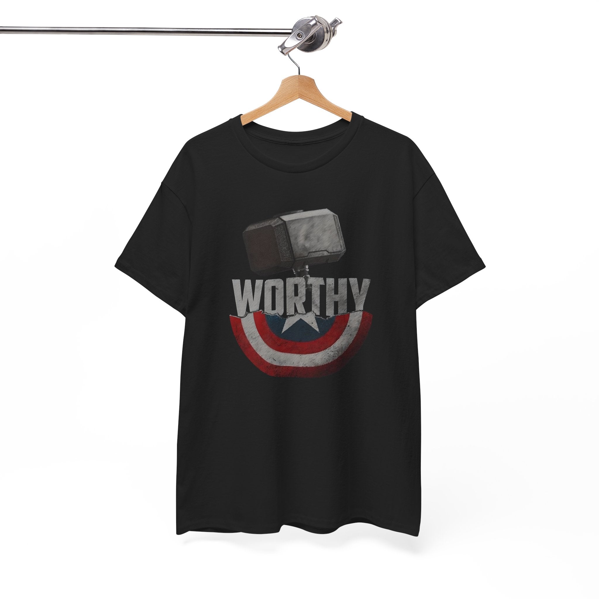 Worthy Captain America Tee — 'WORTHY' Mjolnir Wielder T-Shirt