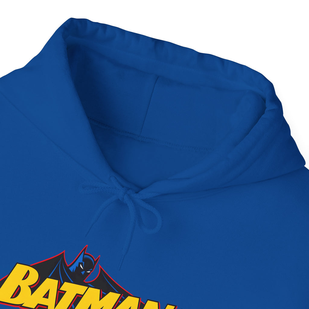 Batman DC Comics Inspired Logo Hoodie — Retro Bold Graphic Batman Sweatshirt
