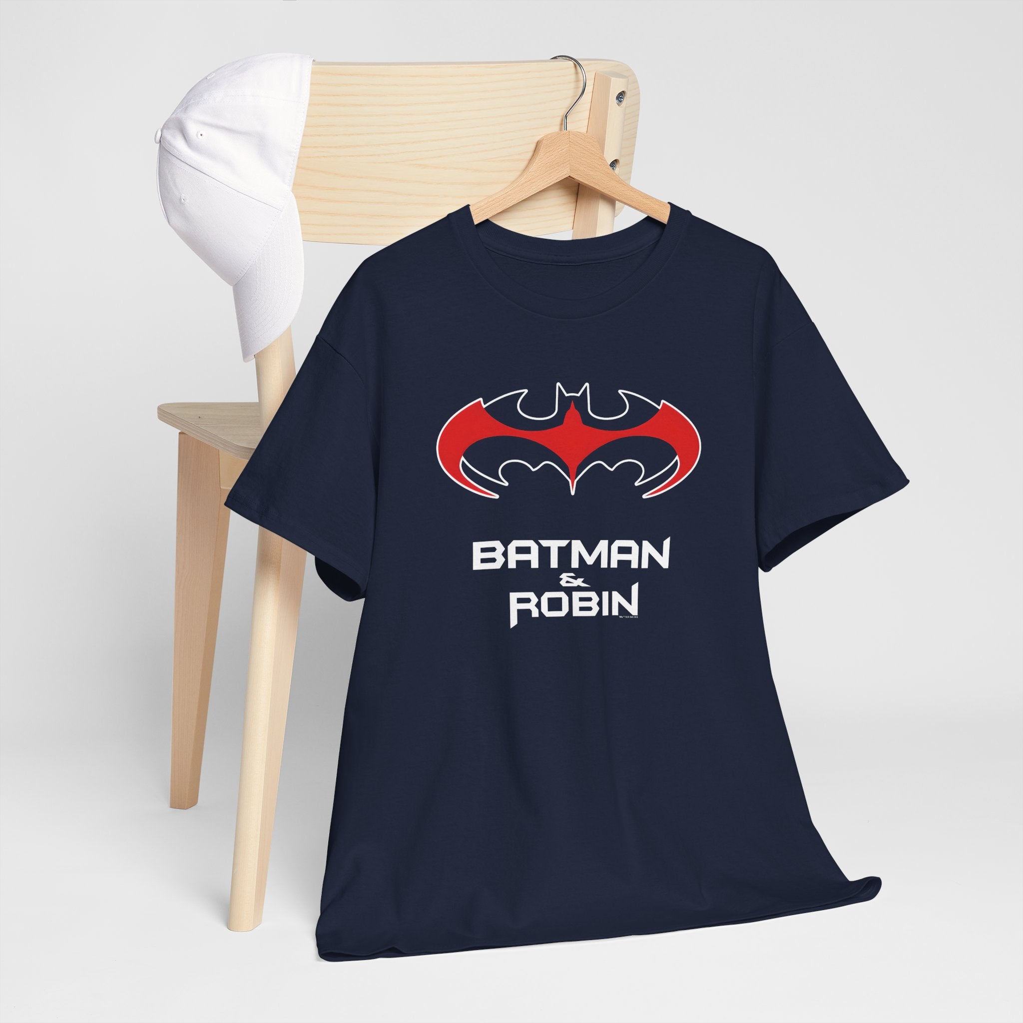 Batman & Robin 1997 Red Bat Emblem T‑Shirt - Batfamily shirt - George Clooney 90s Batman movie shirt