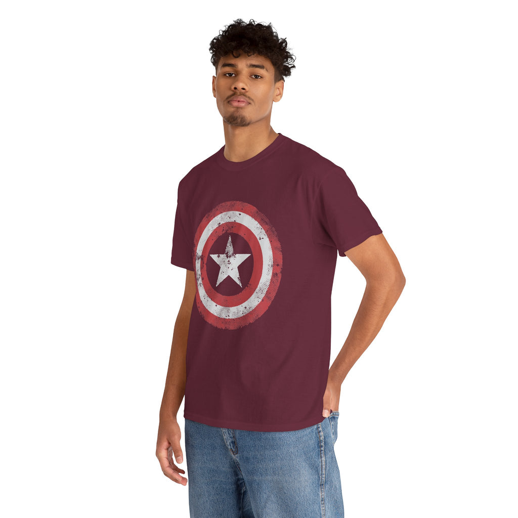 Vintage Captain America Shield Star T-Shirt - Unisex Distressed Avengers Tee