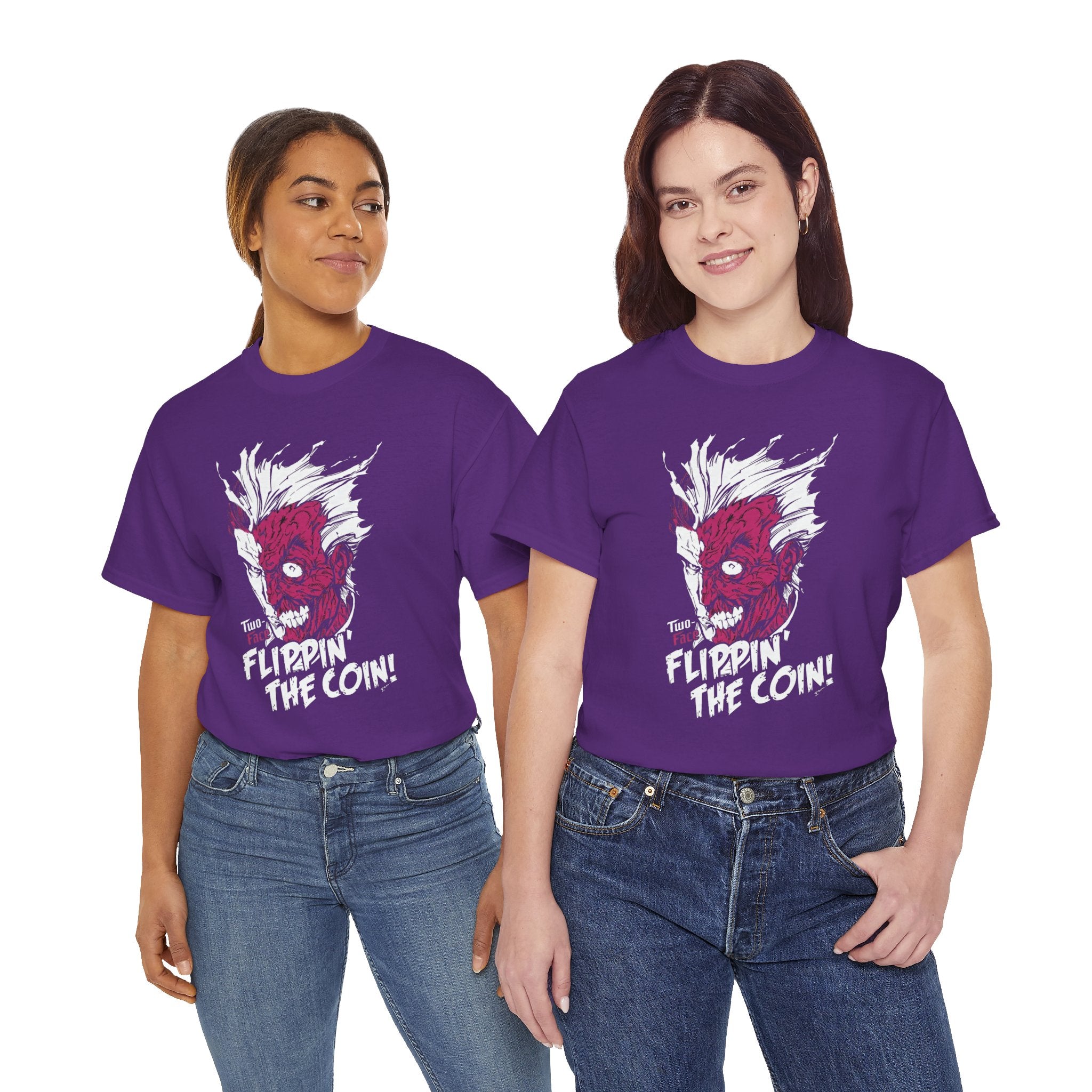DC Comics Two-Face (Harvey Dent) “Flippin’ The Coin” Tee – Dark Gotham Villain T-Shirt