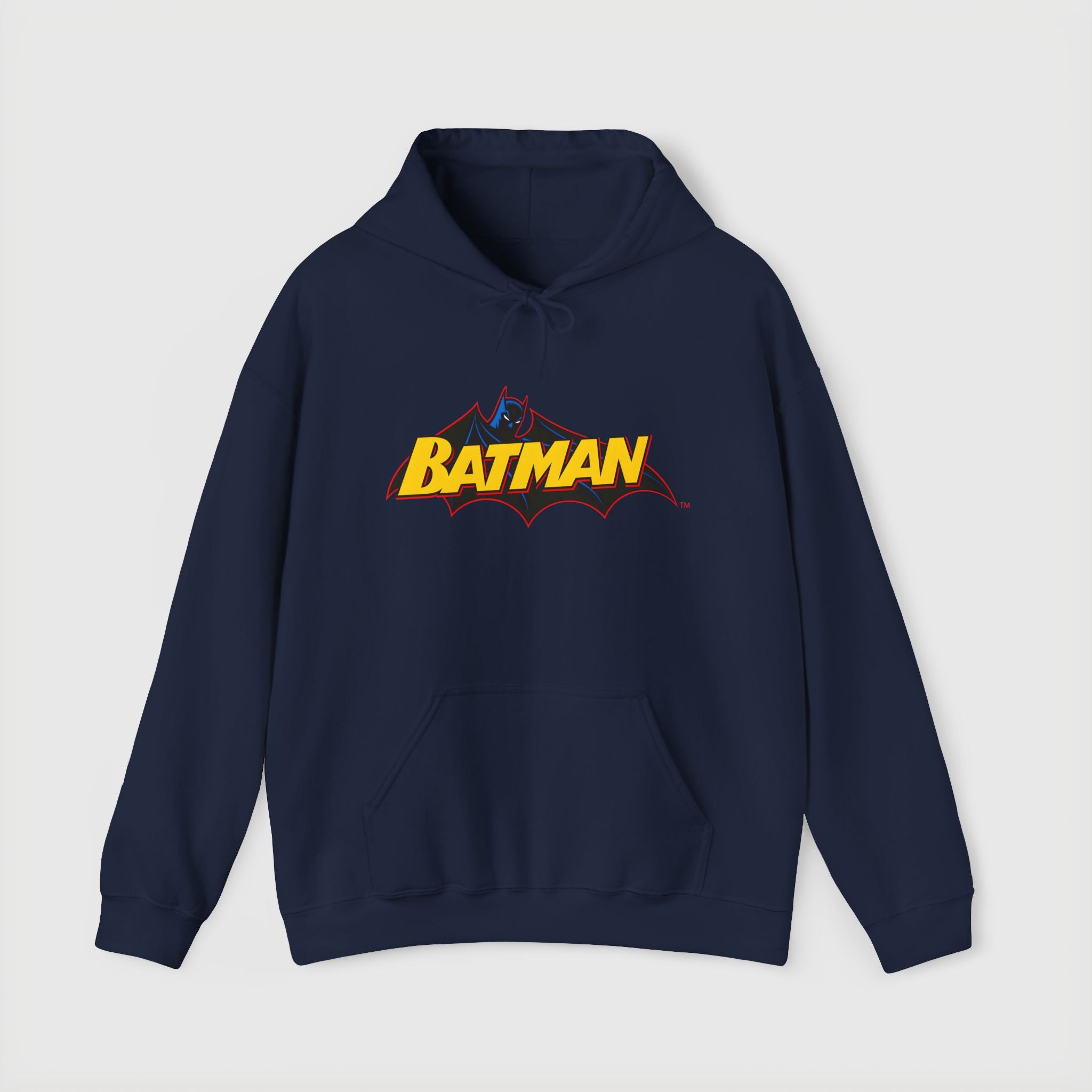 Batman DC Comics Inspired Logo Hoodie — Retro Bold Graphic Batman Sweatshirt