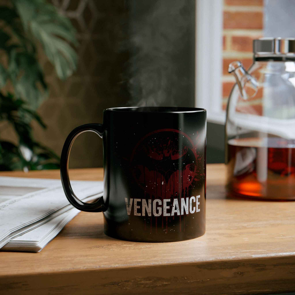 Batman Vengeance Blood Splatter Black Ceramic Mug
