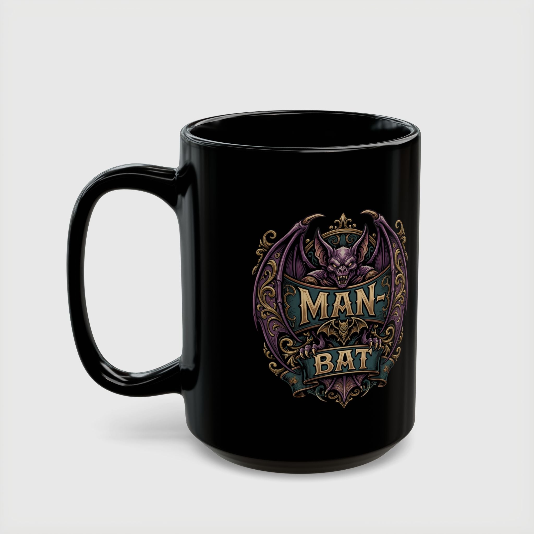 Langstrom’s Formula: 11oz/15oz Man-Bat Gothic Moring Coffee Mug