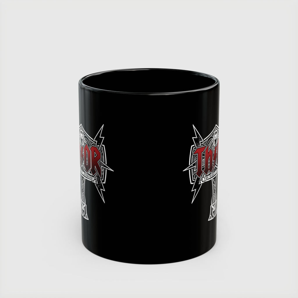 Thor Hammer Black Coffee Mug — Marvel Norse Mythology 11oz/15oz