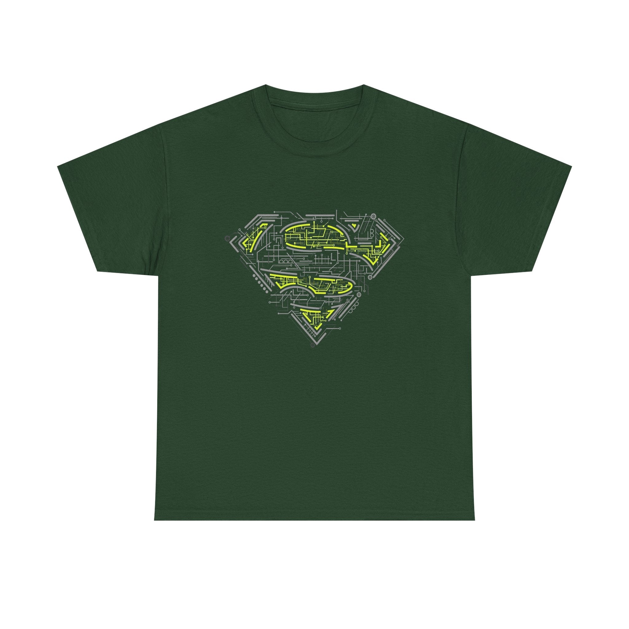 Superman Tech Shield T-Shirt — Futuristic Man of Steel Fanart Logo Tee