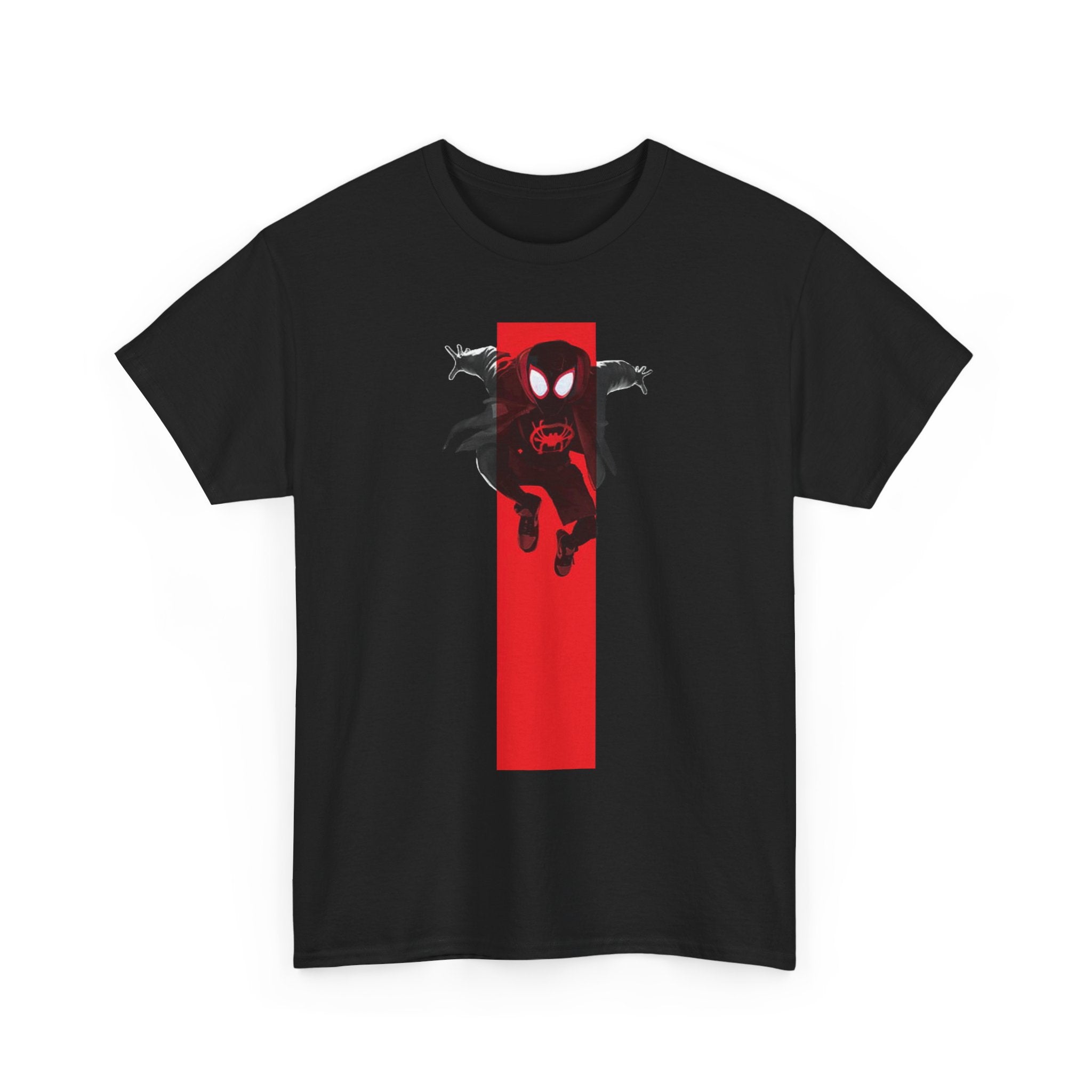 Marvel Miles Morales Spider-Man T-Shirt – Red Vertical Stripe Design | Premium Superhero Tee for Fans