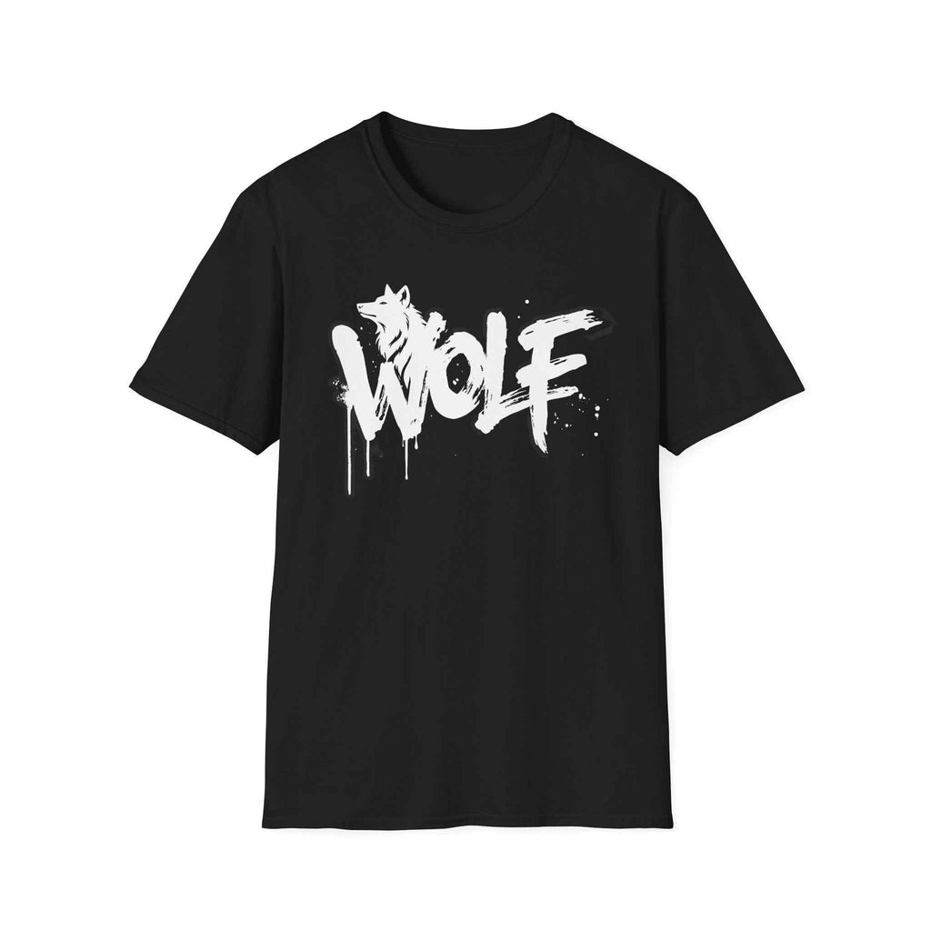 Wolf Graffiti Unisex Softstyle T-Shirt - Urban Fashion Tee, Graphic Shirt, Wolf Theme Apparel, Perfect for Friends & Nature Lovers