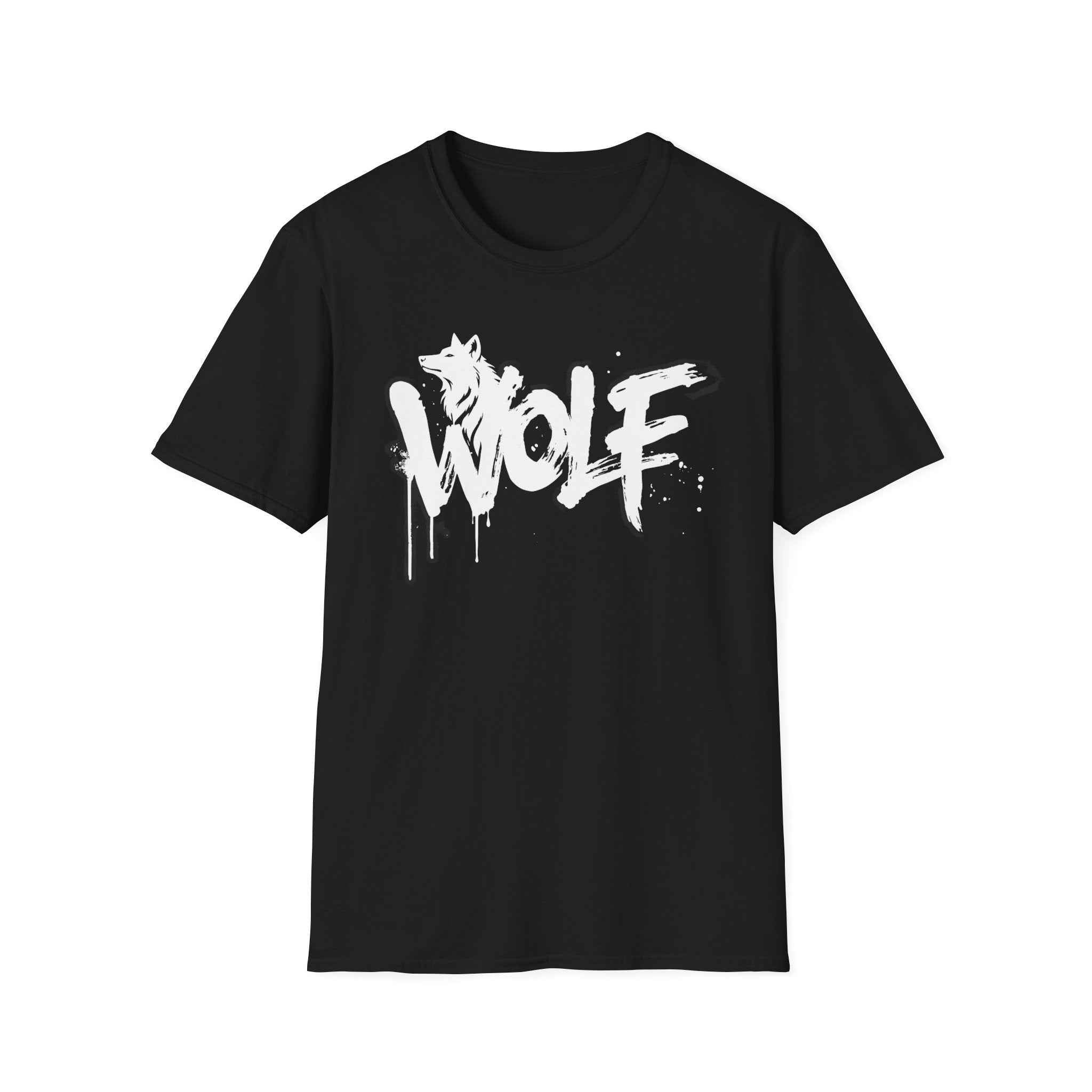 Wolf Graffiti Unisex Softstyle T-Shirt - Urban Fashion Tee, Graphic Shirt, Wolf Theme Apparel, Perfect for Friends & Nature Lovers