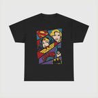 DC Girls Superhero Collage T‑Shirt — Wonder Woman, Supergirl & Batgirl Comic Tee