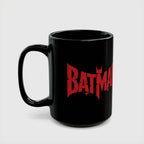 Batman Movie 2022 Red Logo Black Mug — 11oz & 15oz Ceramic Coffee Cup