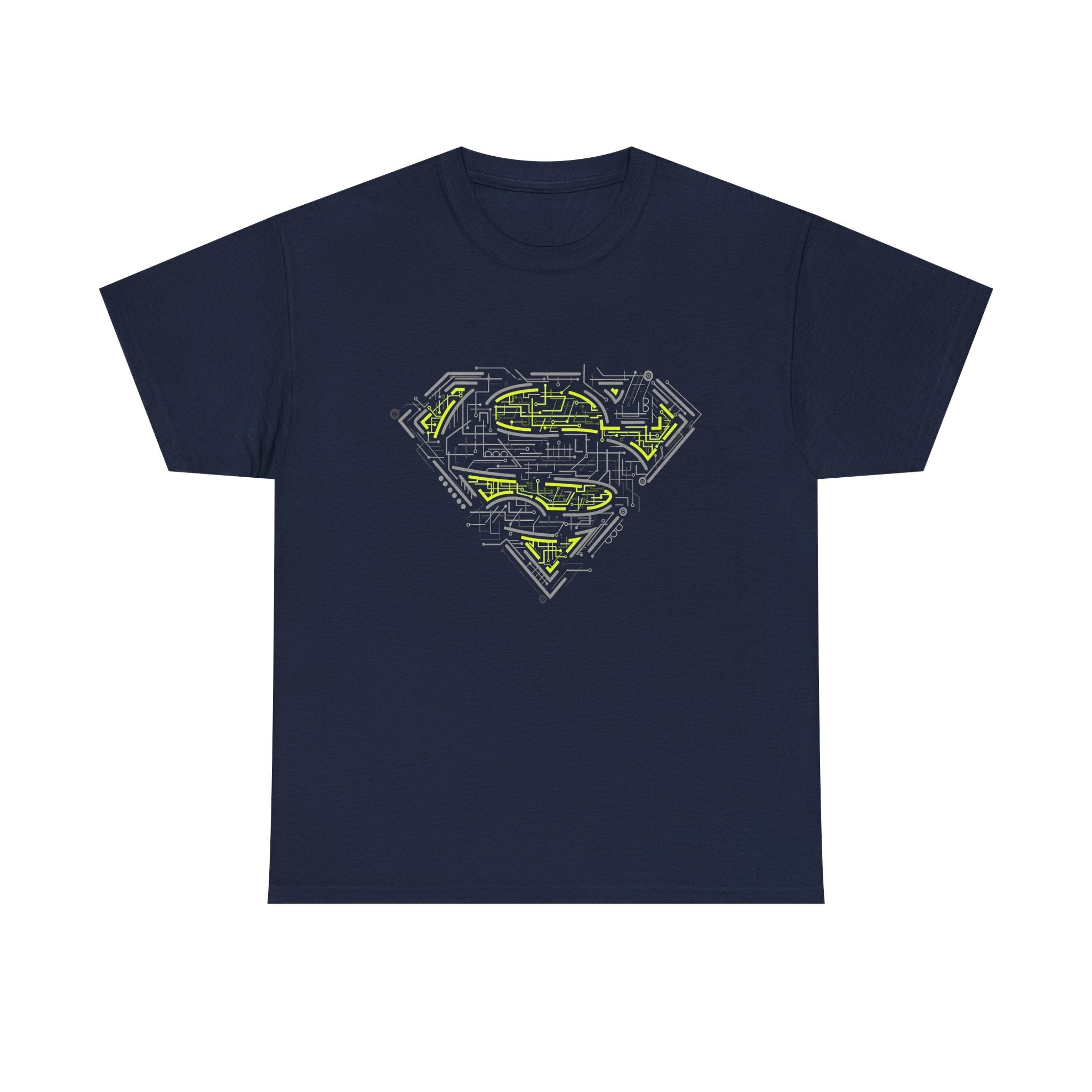 Superman Tech Shield T-Shirt — Futuristic Man of Steel Fanart Logo Tee