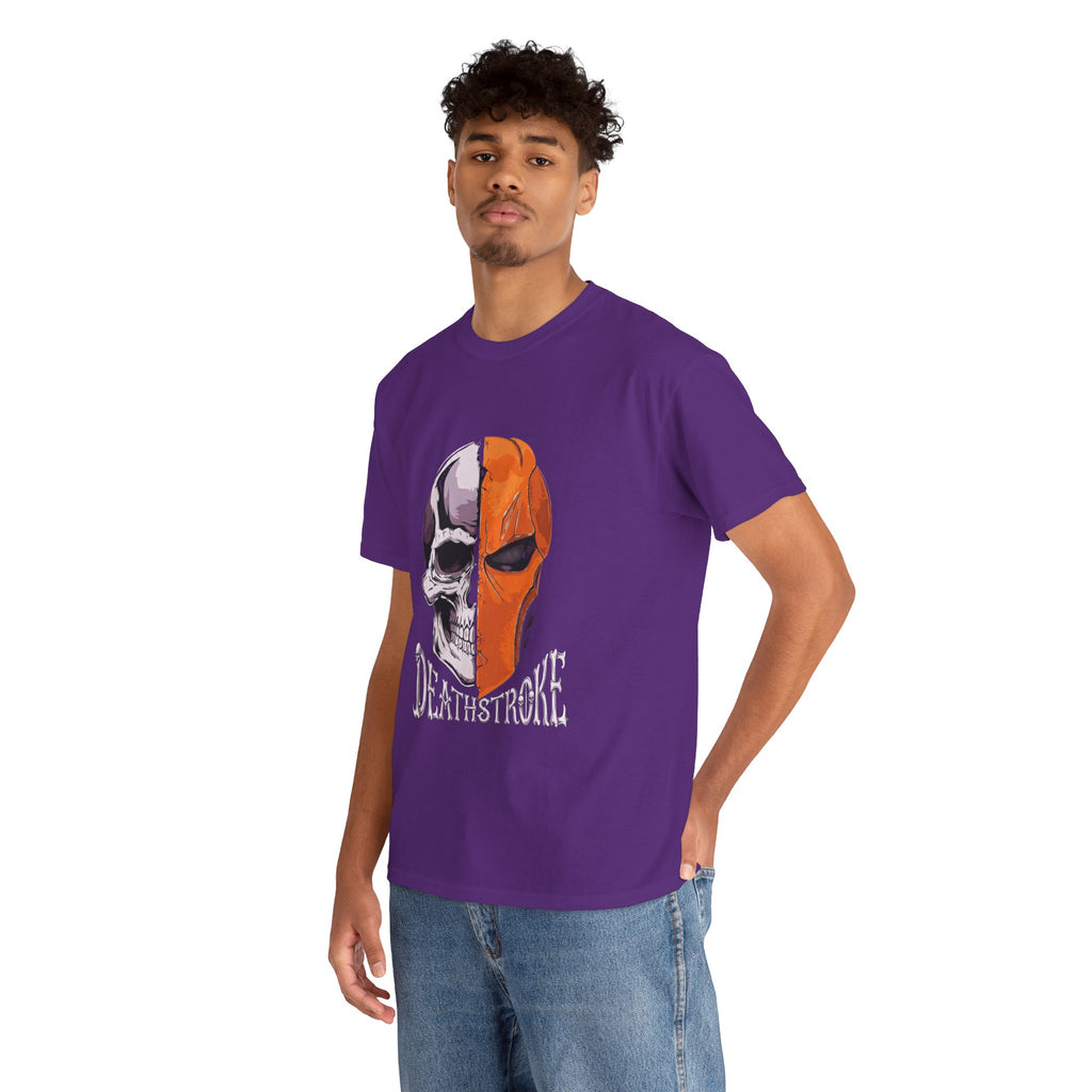 DC Deathstroke Skull Graphic T-Shirt — Slade Wilson Half-Mask Tee