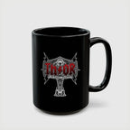 Thor Hammer Black Coffee Mug — Marvel Norse Mythology 11oz/15oz
