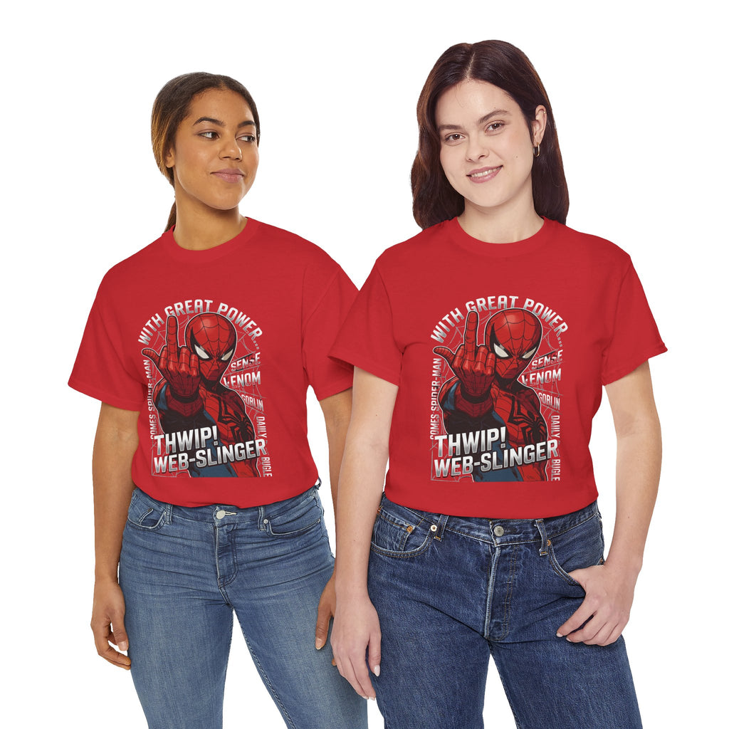 Marvel Spider-Man 'Gives the Finger' Comic Tee — Web-Slinger Graphic T-Shirt
