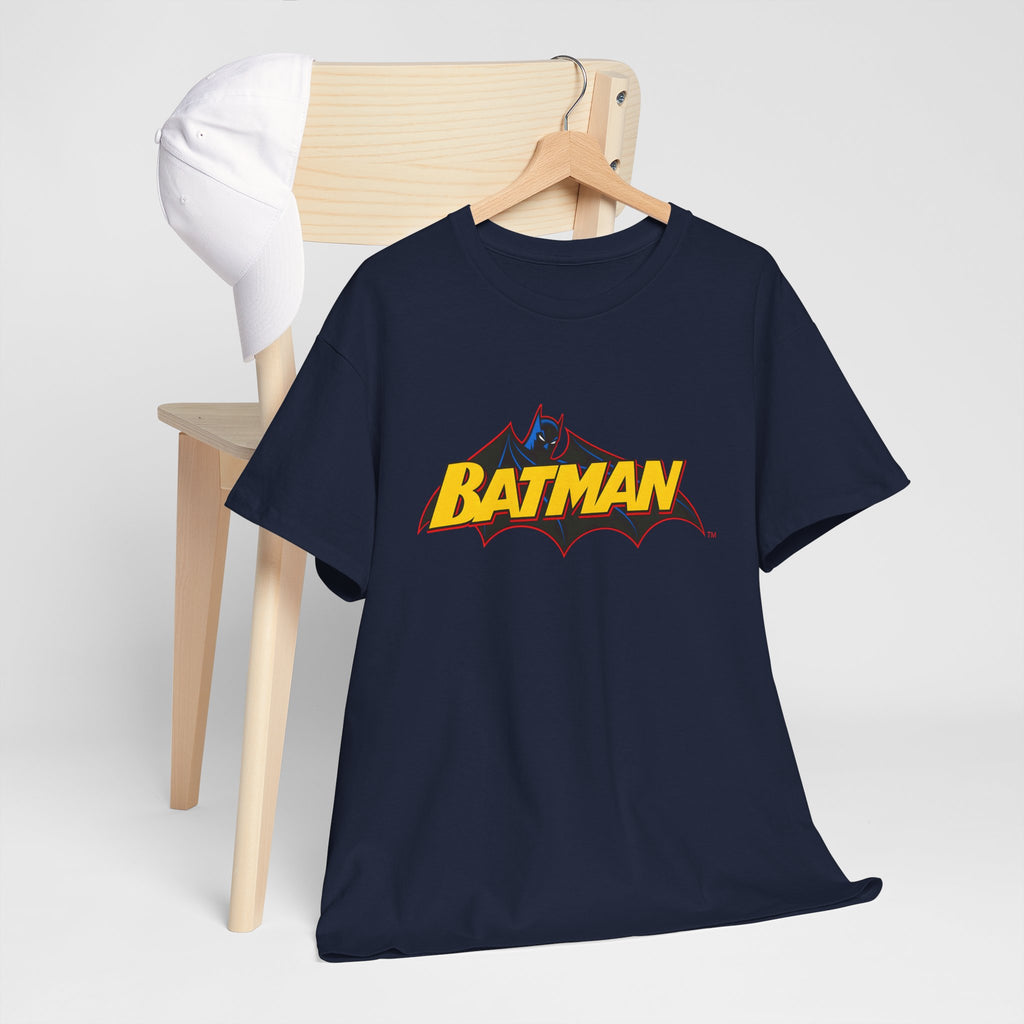 Batman  DC Comics inspired Logo T‑Shirt — Retro Yellow & Red Batman Emblem Tee
