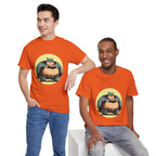Funny Chubby Bat Hero T‑Shirt — Cute Fat Batman Parody Tee