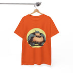 Funny Chubby Bat Hero T‑Shirt — Cute Fat Batman Parody Tee