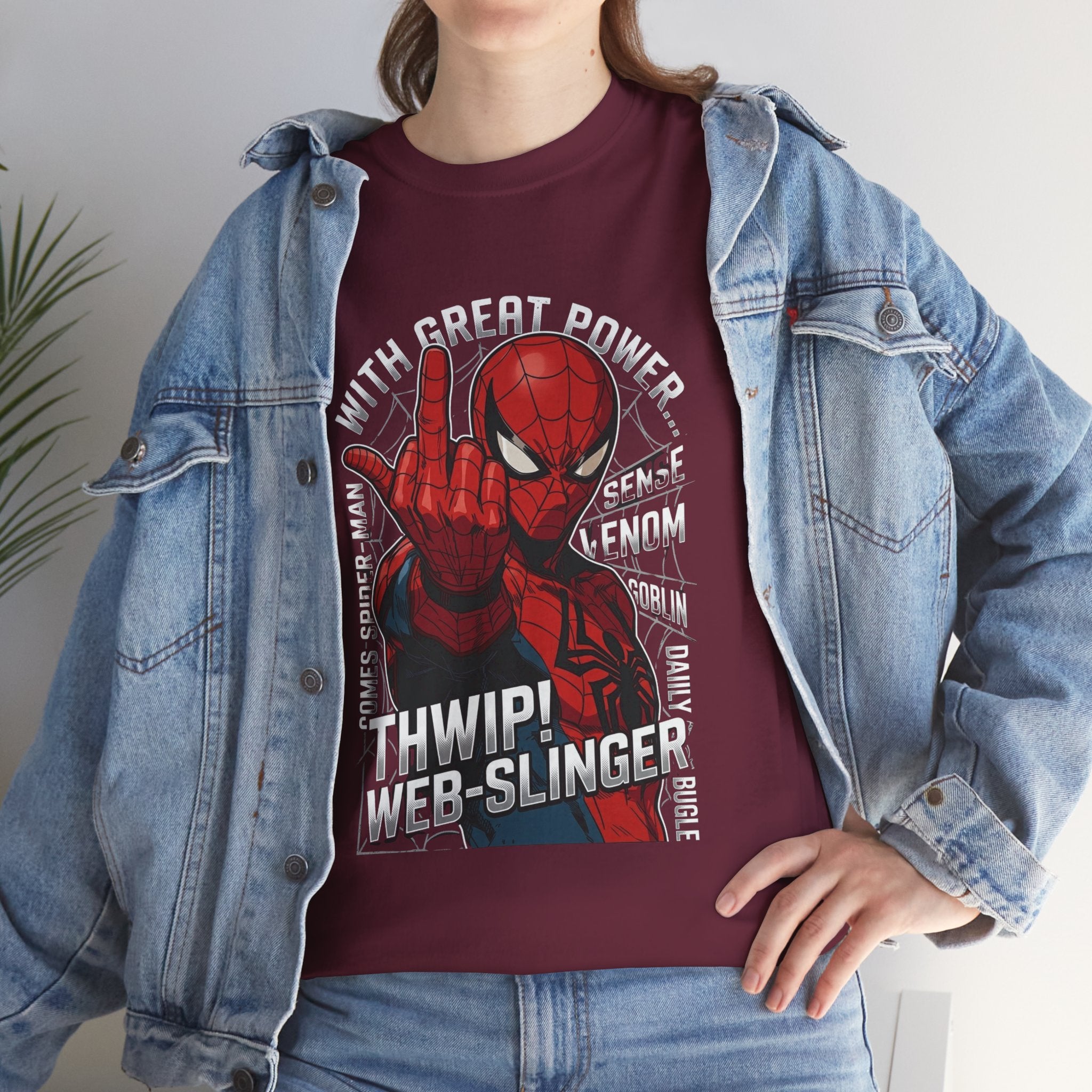 Marvel Spider-Man 'Gives the Finger' Comic Tee — Web-Slinger Graphic T-Shirt