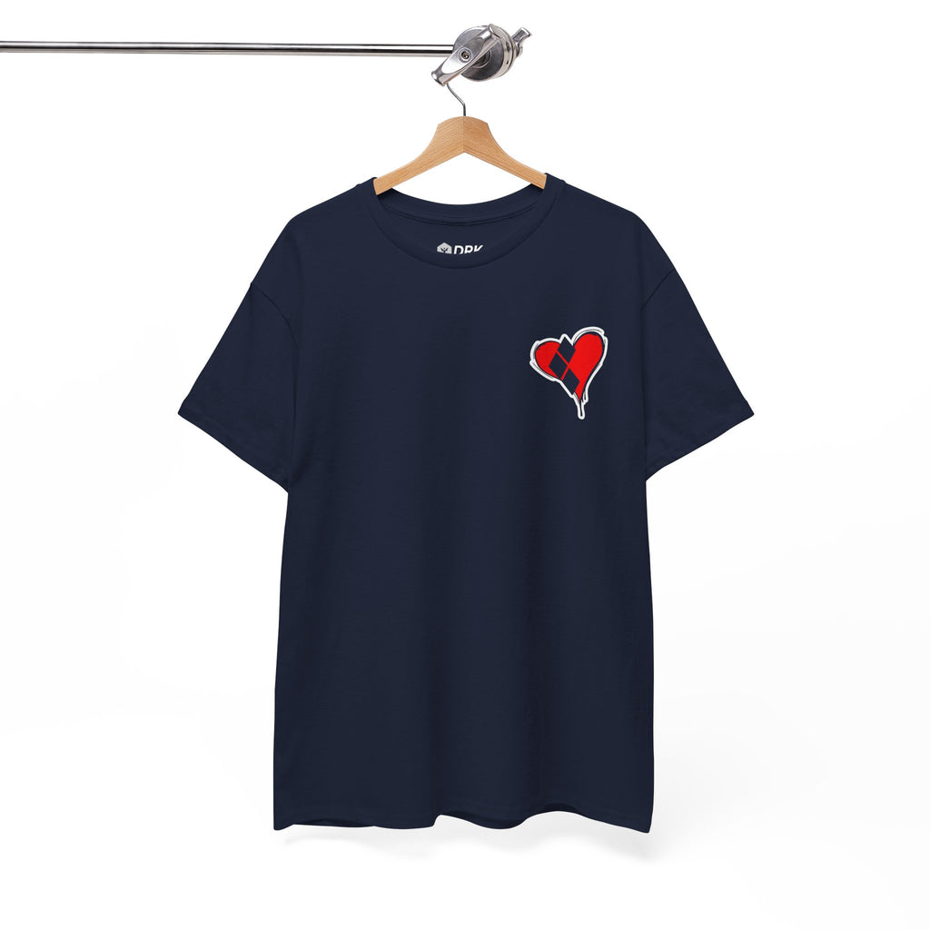 Harlequin Heart Tee — Joker-Inspired Playing Card Graphic T-Shirt
