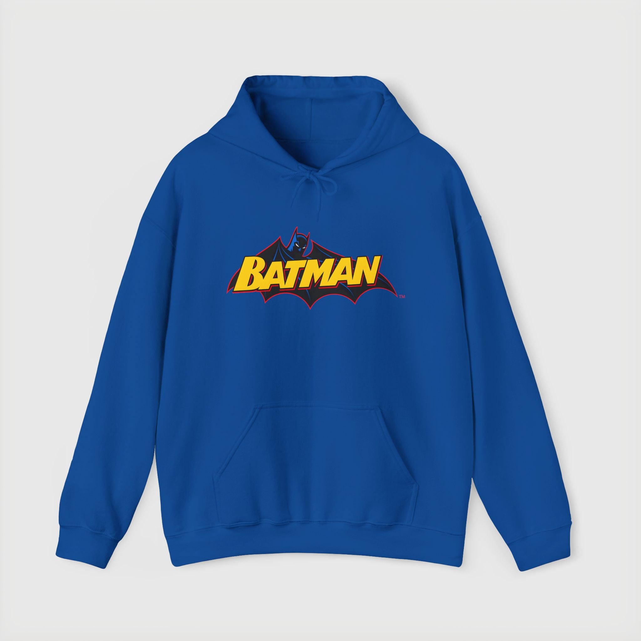 Batman DC Comics Inspired Logo Hoodie — Retro Bold Graphic Batman Sweatshirt