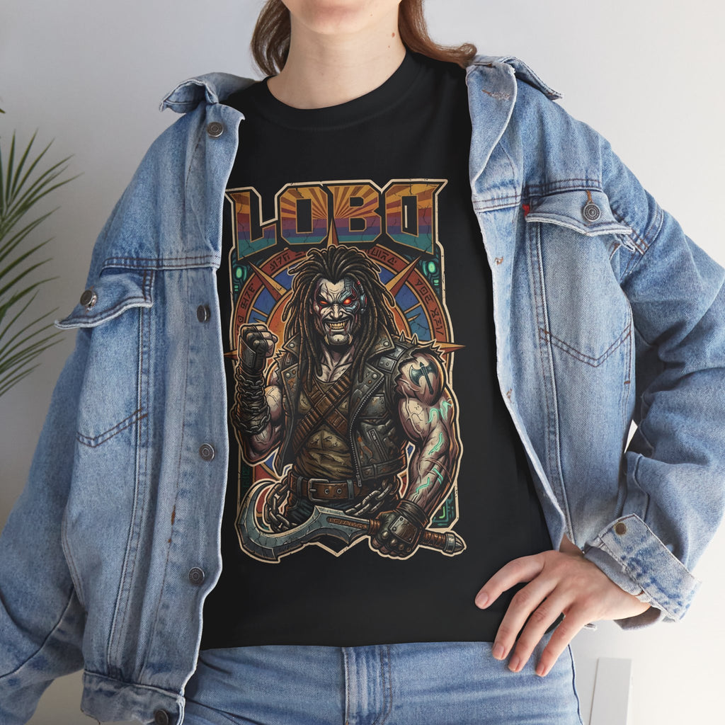 Lobo Warrior Graphic Tee – Jason Momoa’s DCU Czarnian Bounty Hunter T‑Shirt