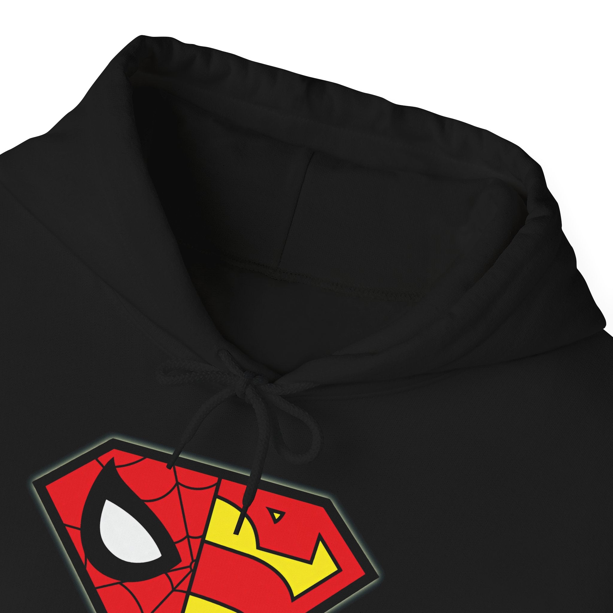 Spider-Man x Superman Logo Hoodie — Superhero Mashup Pullover