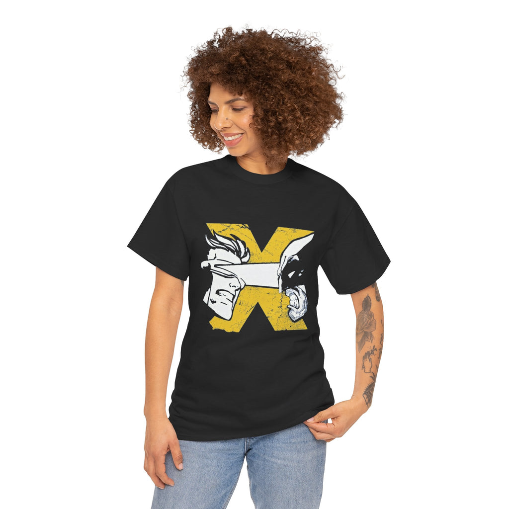 Wolverine vs Cyclops Vintage Graphic Tee — X‑Men Fan Shirt