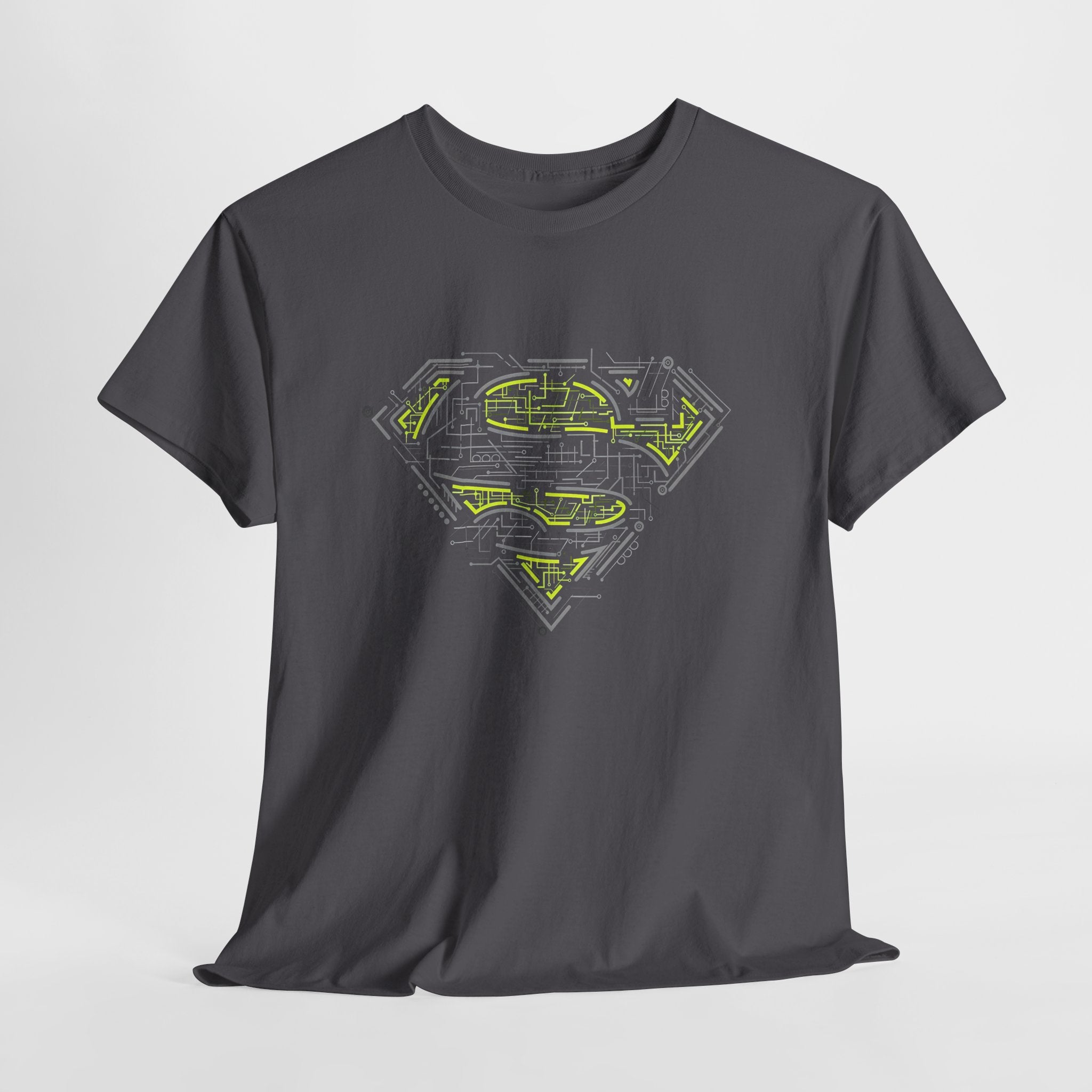 Superman Tech Shield T-Shirt — Futuristic Man of Steel Fanart Logo Tee