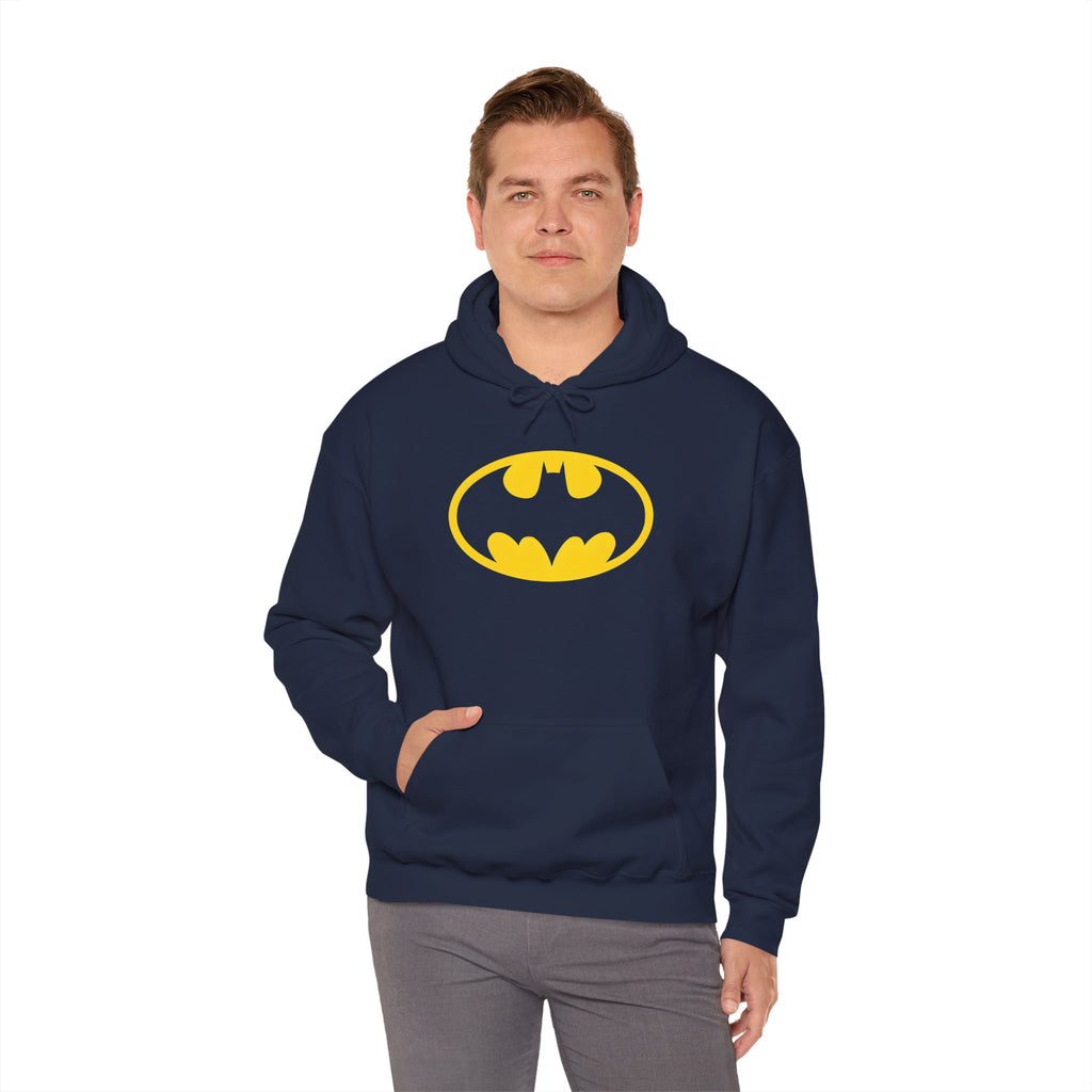 Batman Classic Logo Hoodie – Classic Yellow Bat Emblem Sweatshirt