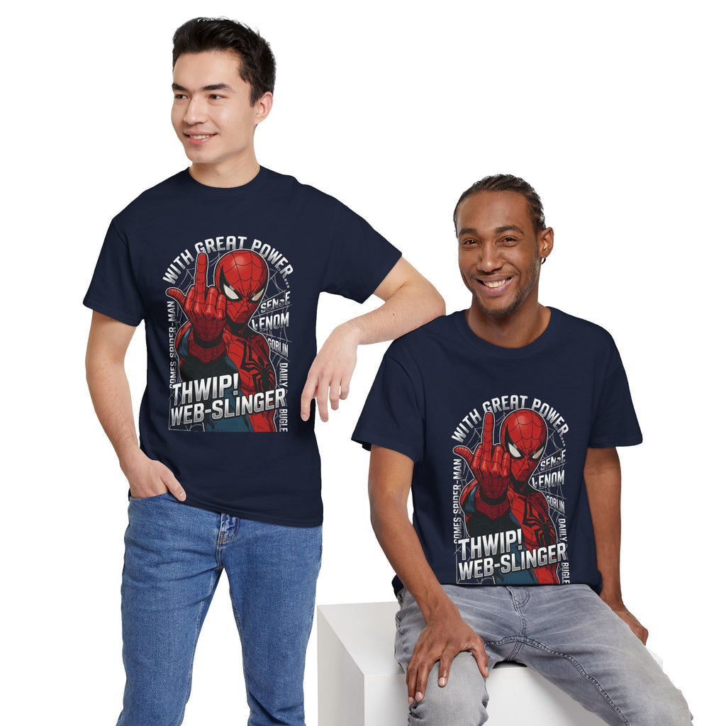Marvel Spider-Man 'Gives the Finger' Comic Tee — Web-Slinger Graphic T-Shirt