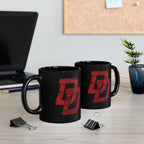 Daredevil Red Logo Black Coffee Mug — Marvel DD Logo (11oz & 15oz)