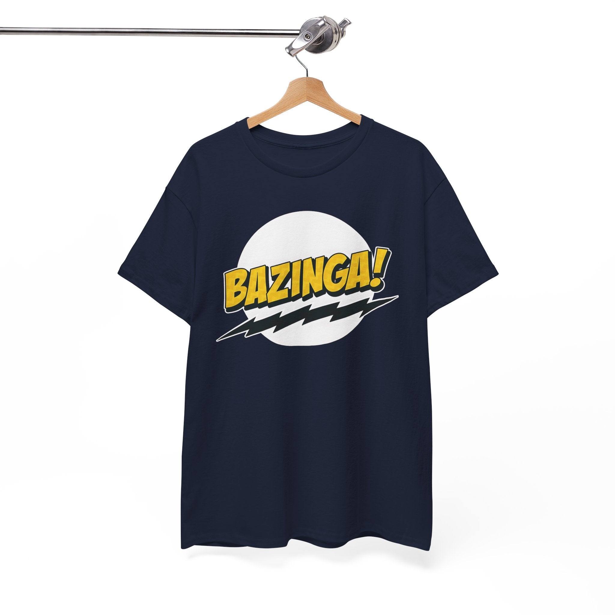 Flash Parody: A fan tribute Unisex T-shirt - DC Flash logo with Sheldon's catchphrase "Bazinga!"