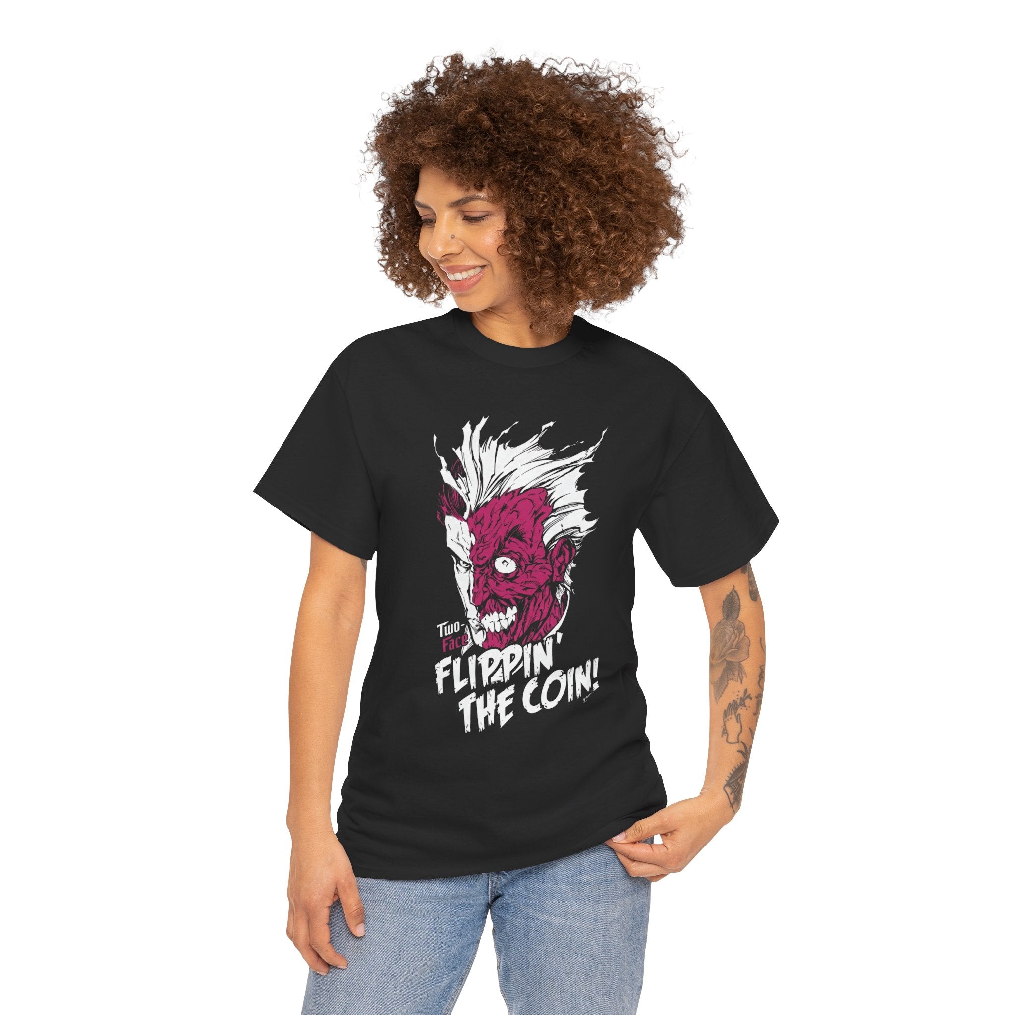 DC Comics Two-Face (Harvey Dent) “Flippin’ The Coin” Tee – Dark Gotham Villain T-Shirt