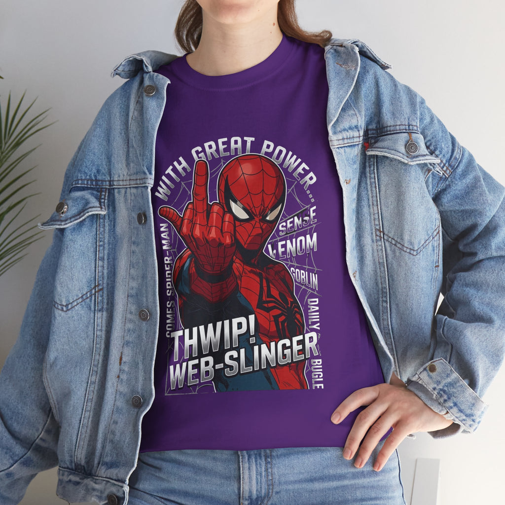Marvel Spider-Man 'Gives the Finger' Comic Tee — Web-Slinger Graphic T-Shirt