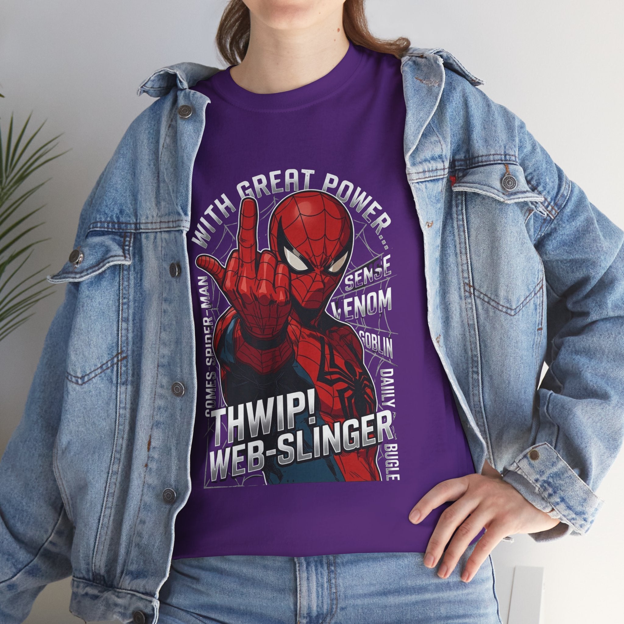 Marvel Spider-Man 'Gives the Finger' Comic Tee — Web-Slinger Graphic T-Shirt