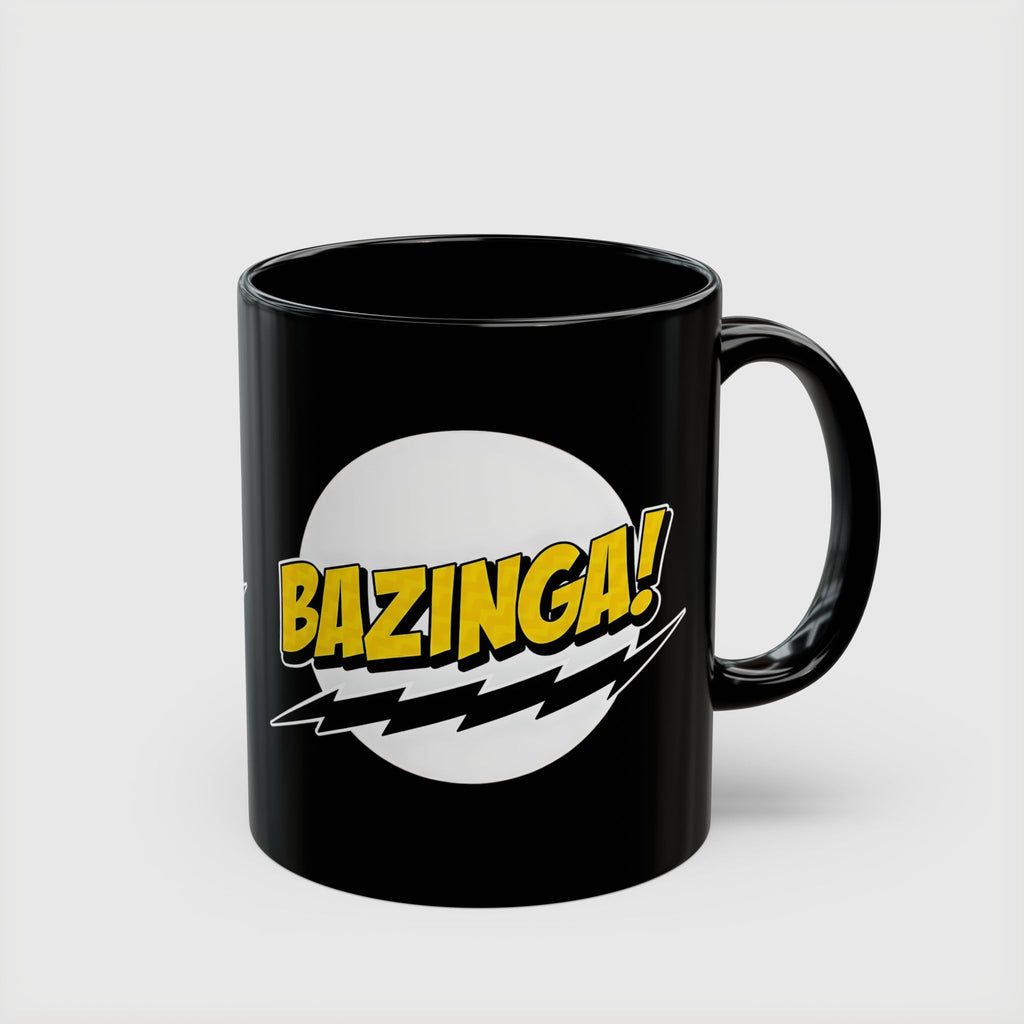 Bazinga! Retro Comic Black Ceramic Mug — 11oz & 15oz