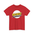 Flash Parody: A fan tribute Unisex T-shirt - DC Flash logo with Sheldon's catchphrase "Bazinga!"