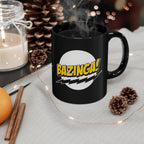 Bazinga! Retro Comic Black Ceramic Mug — 11oz & 15oz