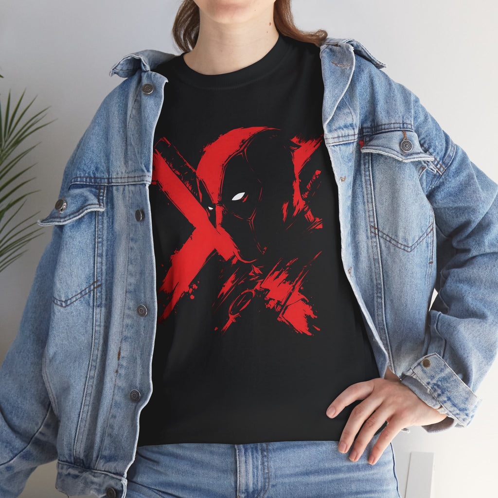 Deadpool Marvel Rivals Graphic Tee — Red X Masked Wade Wilson T-shirt