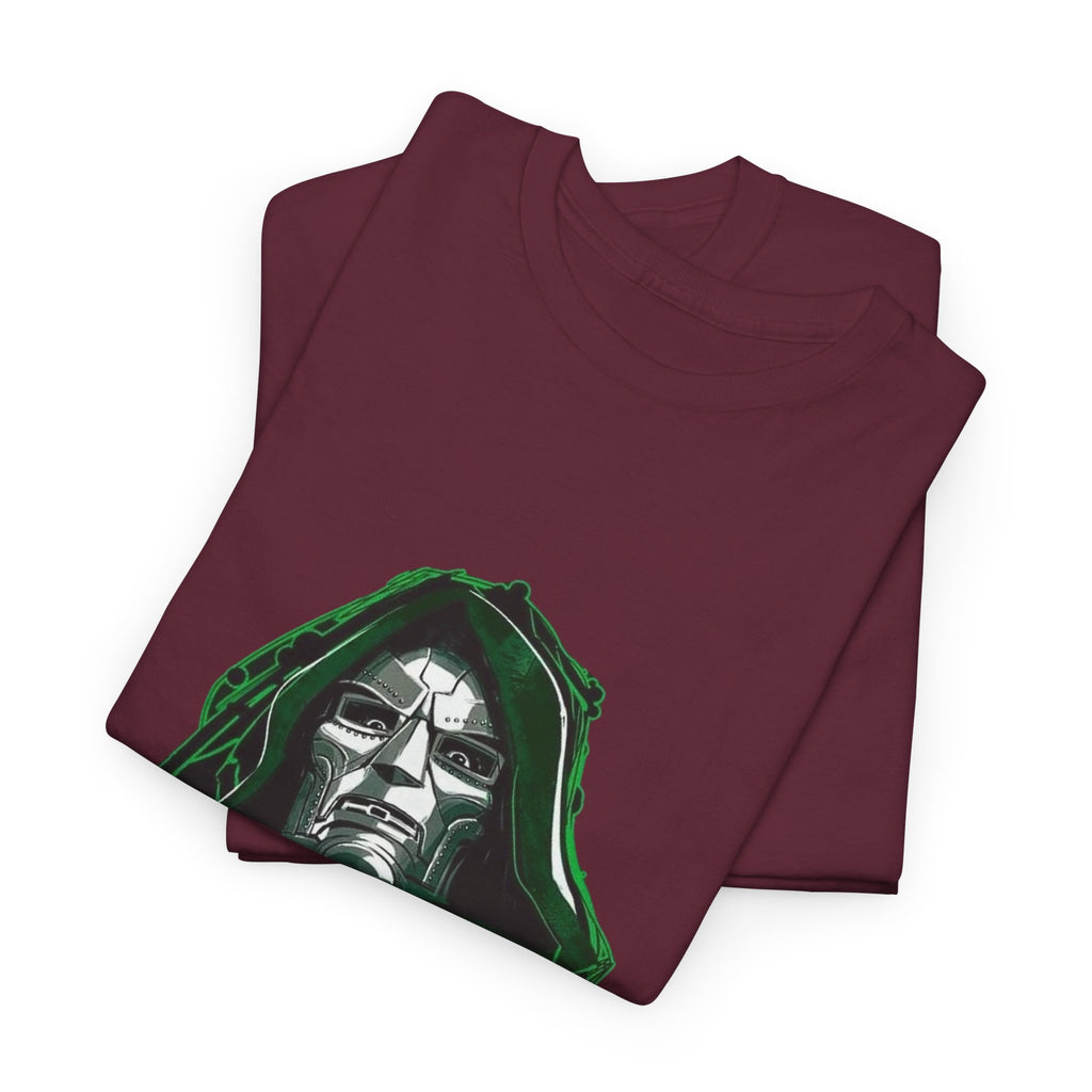 Doctor Doom Retro Green Villain Portrait T-Shirt — Avengers Graphic Tee