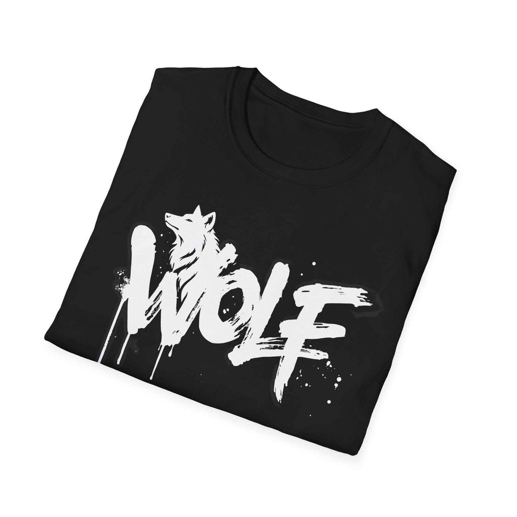 Wolf Graffiti Unisex Softstyle T-Shirt - Urban Fashion Tee, Graphic Shirt, Wolf Theme Apparel, Perfect for Friends & Nature Lovers