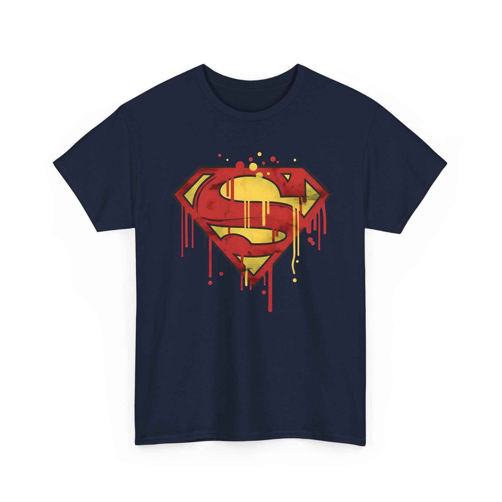 Superman Graffiti Dripping S Shield Black Unisex T-Shirt