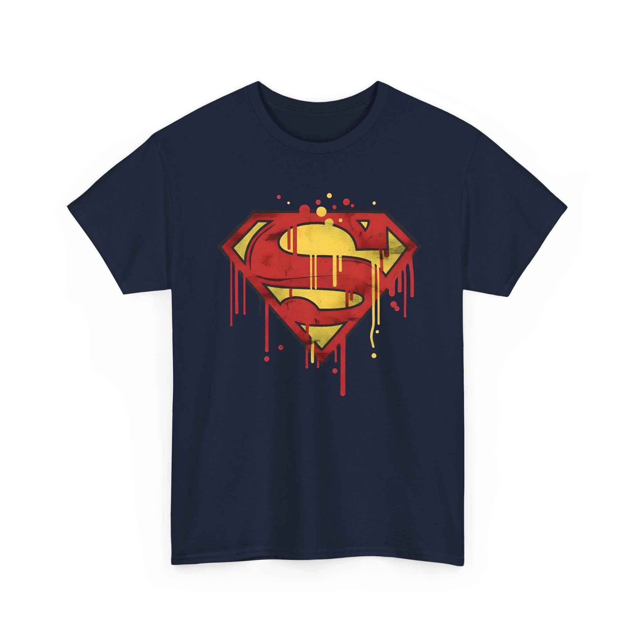 Superman Graffiti Dripping S Shield Black Unisex T-Shirt