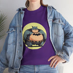 Funny Chubby Bat Hero T‑Shirt — Cute Fat Batman Parody Tee