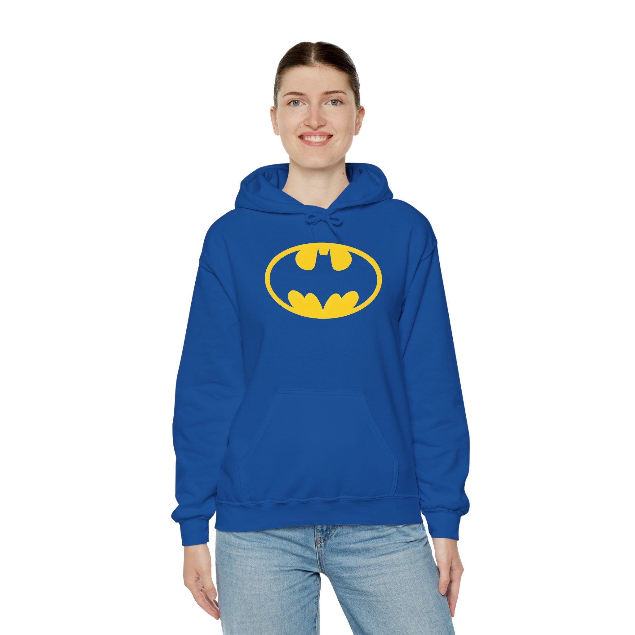 Batman Classic Logo Hoodie – Classic Yellow Bat Emblem Sweatshirt
