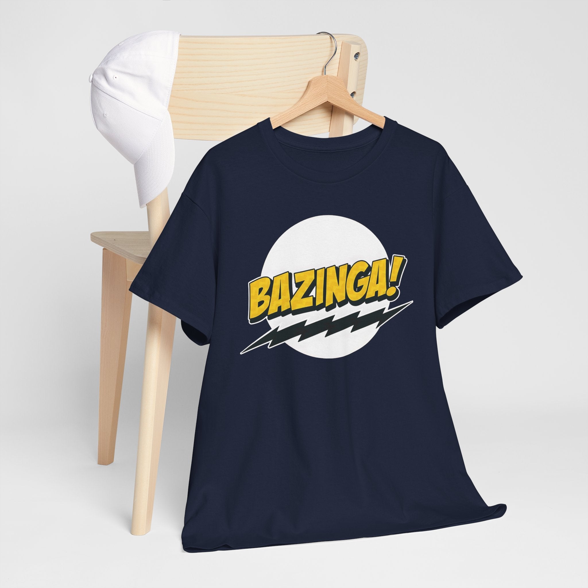 Flash Parody: A fan tribute Unisex T-shirt - DC Flash logo with Sheldon's catchphrase "Bazinga!"