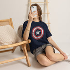 Vintage Captain America Shield Star T-Shirt - Unisex Distressed Avengers Tee
