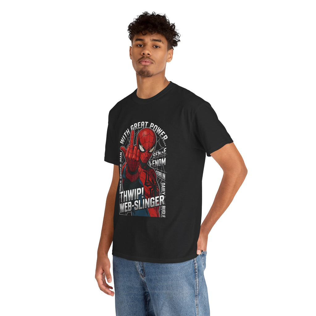 Marvel Spider-Man 'Gives the Finger' Comic Tee — Web-Slinger Graphic T-Shirt